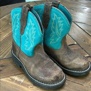 Kids Ariat Boots - Brown and Turquoise